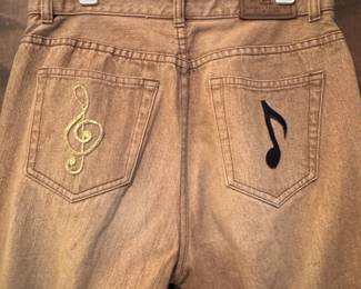 Studded Embroidered Musical Note Jeans second image