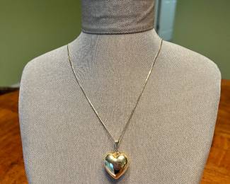 14 Kt Yellow Gold Heart Pendant Necklace~$575