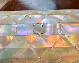 Antique English Mother Of Pearl Box~ $695