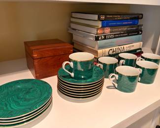 Malachite Plates, Cups & Saucers~$350