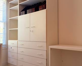 White modern office cabinet $150 