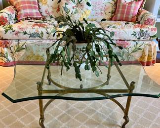 Glass & Brass Scalloped Coffee Table~$425