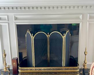 English Brass fireplace Fender Set $400