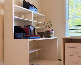 Modern white desk $150 