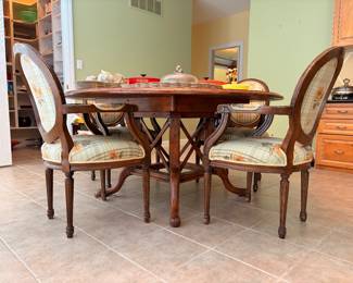 4 custom upholstered dining chairs $295