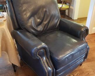 Barcalounger leather recliner with nailhead trim