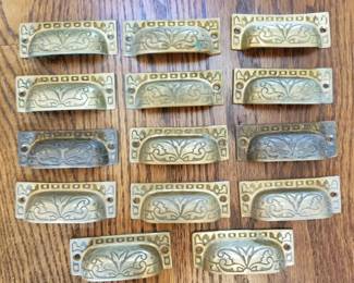 Set of brass drawer pulls