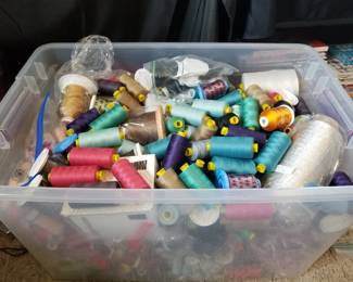 Large bin of assorted threads!