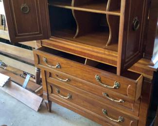 Thomasville Vintage French Provincial Style Wood Armoire Chest