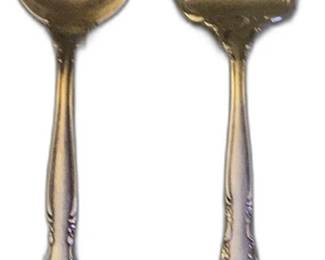 Lunt Sterling Silver Vintage Ornate Sterling  Silver Salad Serving Set