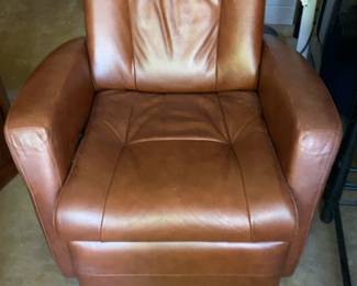 Classic Brown Leather Recliner Armchair