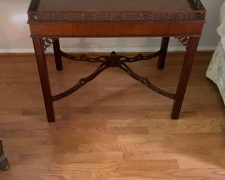 Chippendale Style Mahogany Silver Table with Pierced Gallery