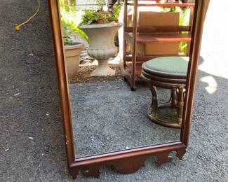 Vintage Chippendale Style Mahogany Wall Mirror