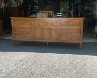 Vintage Mid-Century Modern Nine-Drawer Credenza Dresser