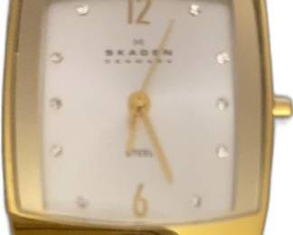 Skagen Denmark Women's Gold-Tone Rectangular Mesh Watch