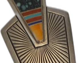Native American Style Inlay Sterling Silver Pendant