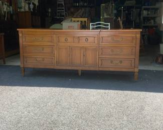 Vintage Mid-Century Modern Nine-Drawer Credenza Dresser