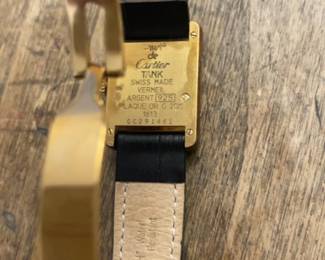 Vintage Must de Cartier Tank Watch with Leather Strap