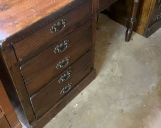 Vintage Style Dark Wood Writing Desk