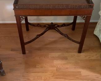 Chippendale Style Mahogany Silver Table with Pierced Gallery