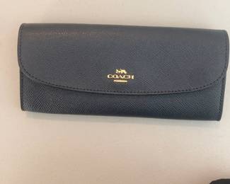 Coach Crossgrain Leather Soft Wallet in Midnight Navy