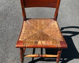 Vintage Rush Seat Wooden Side Chair