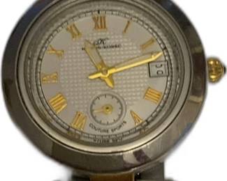 Klaus-Kobec Couture Sports Two-Tone Watch with Roman Numerals