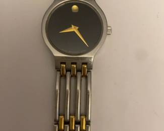 Movado Museum Two-Tone Watch with Silver and Gold Link Bracelet