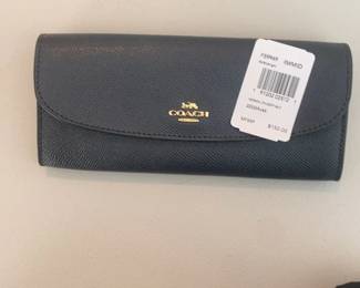 Coach Crossgrain Leather Soft Wallet in Midnight Navy