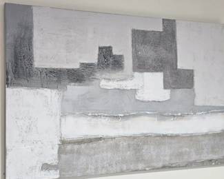 Canvas abstract with grey & white coloring