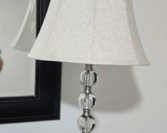 Silver & glass bulbed lamp