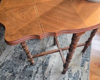 Inlaid legged antique table