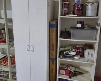 White cabinet & white shelving