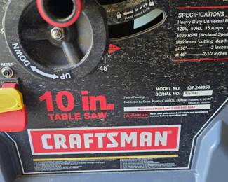 10" Craftsman table saw