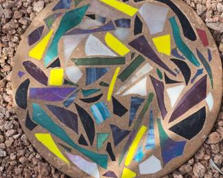 Stainglass stepping stone