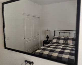 Black framed mirror