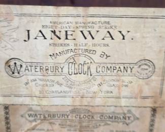 Back of Waterbury mantle clock