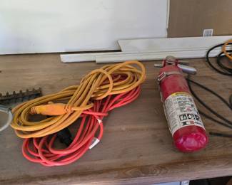 Extension cords, fire extinguisher 