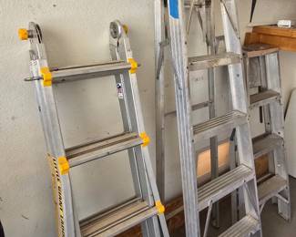 Ext ladder, 4 ft & 5 ft aluminum ladders