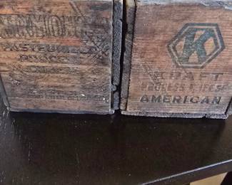 Old wooden kraft boxes