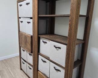 Wooden shelves with 8 baskets