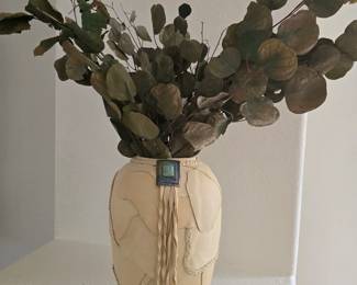 Southwest leather vase