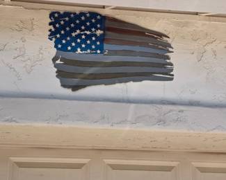 Metal USA flag sign