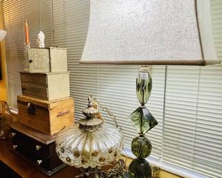 Fabulous Hollywood Regency Smoked Glass lamp Falkenstein Swag Lamp