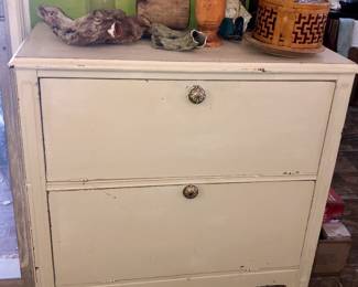 Antique Kitchen bread or storage cabinet, doors fold down