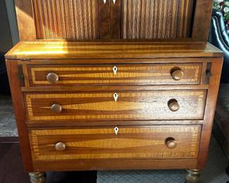 Amazing Sheraton Tambour Secretary w Inlaid Wood