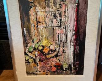 Mid Century "Still Life with Wine" Joseph Feuerborn