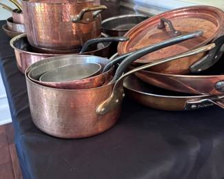 Mauviel copper cookware pieces