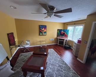 End Tables/ Mirror desk & Chair & Rugs & artwork
