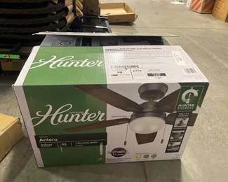 Hunter Antero 44 in. Hunter Express Indoor Matte Silver Ceiling Fan with Light Kit Included